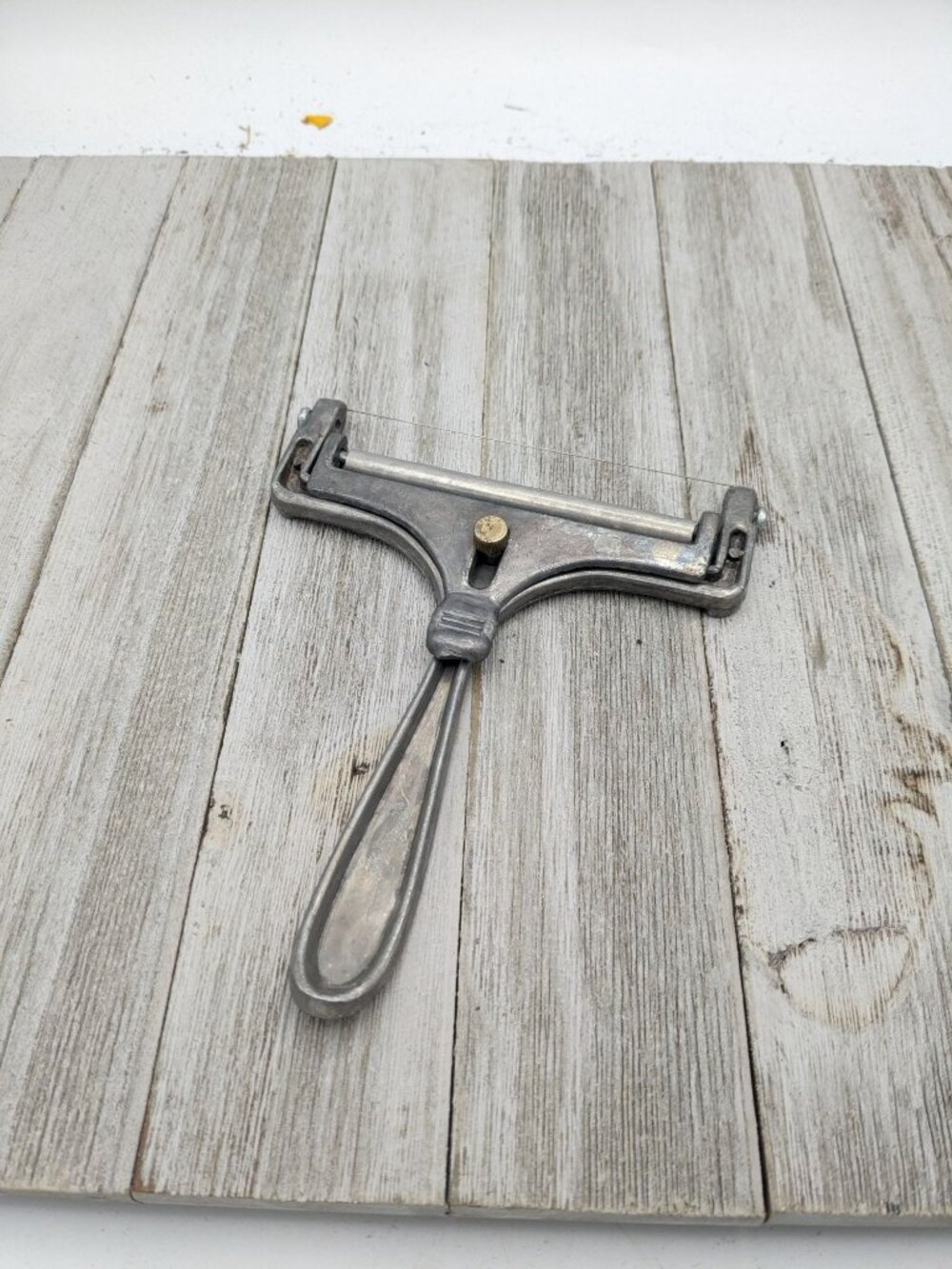Vintage Wire Cheese Cutter Slicer  6" Unbranded Adjustable Roller #3